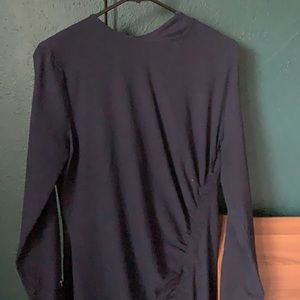 Long, high neck Navy dress